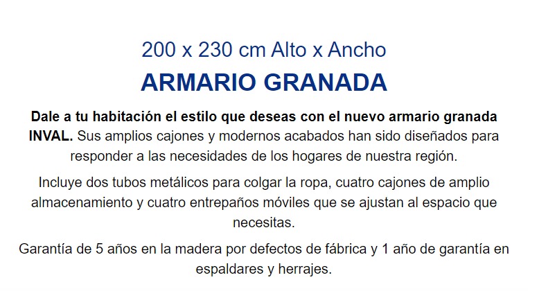 Armario Granada 2.30